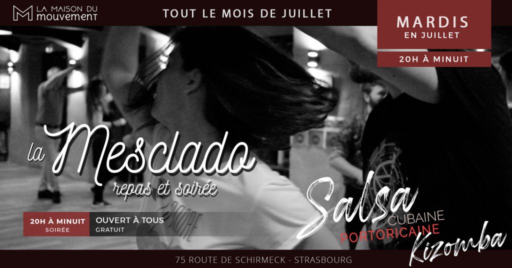 Tous les mardis en juillet, soirée salsa et kizomba, la Mesclado, avec repas et soirée