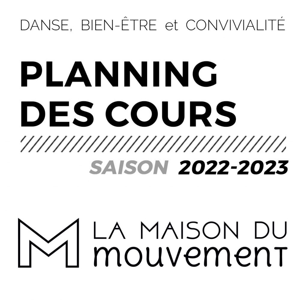 planning des cours, saison 2022-2023